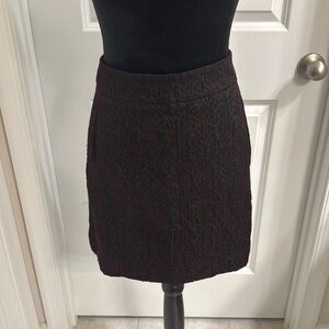 For sale size 6 mini skirt from LOFT in a stylish burgundy & black color.